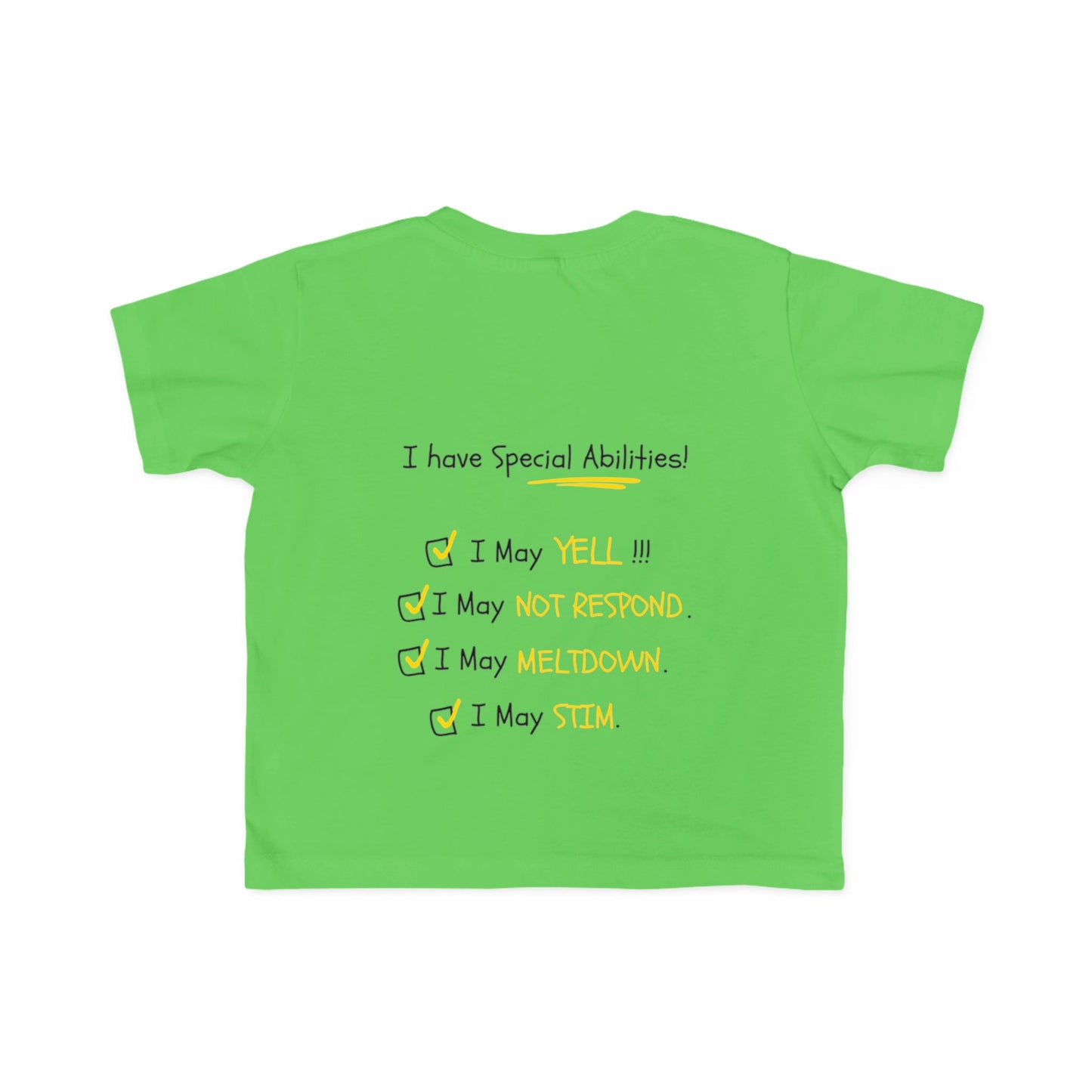 "I Am Not Bad" & Special Abilities" Toddler Awareness Tee