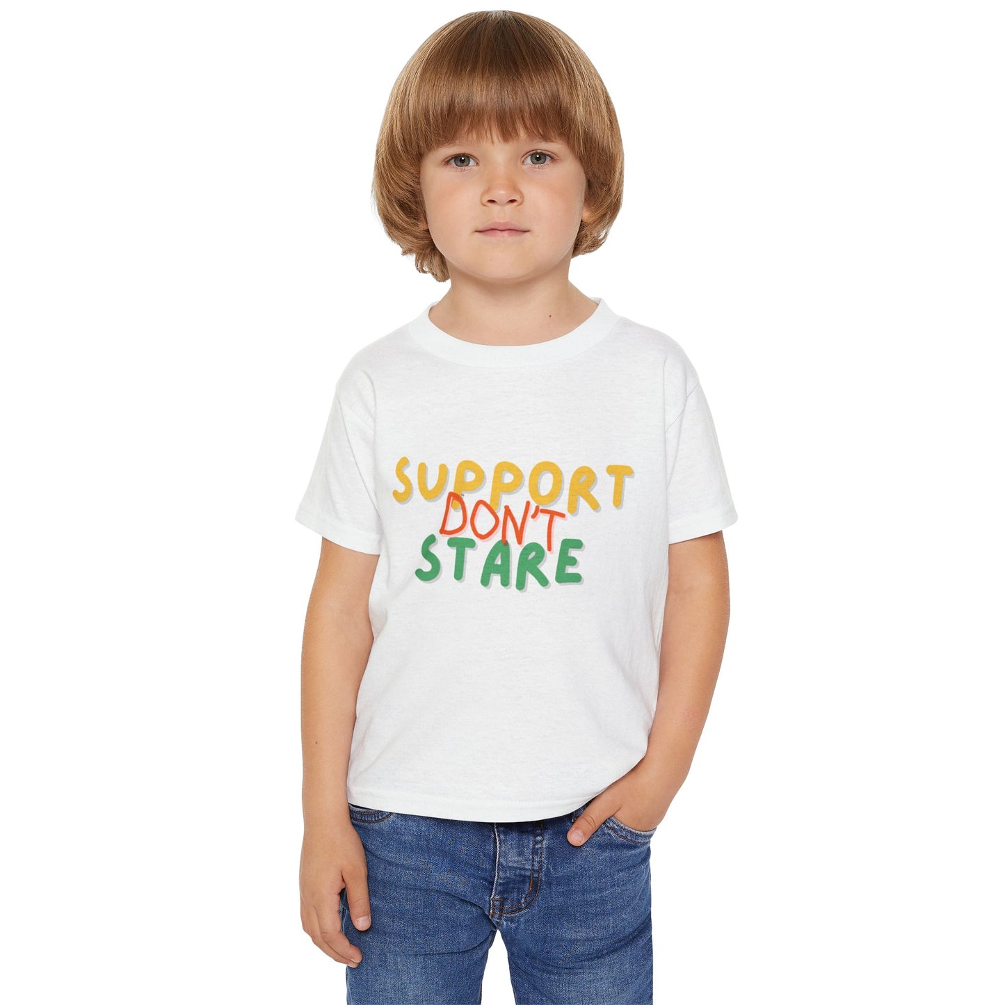 "Support Don't Stare" Toddler Awareness Tee - Fun, Empowering Design for Kids