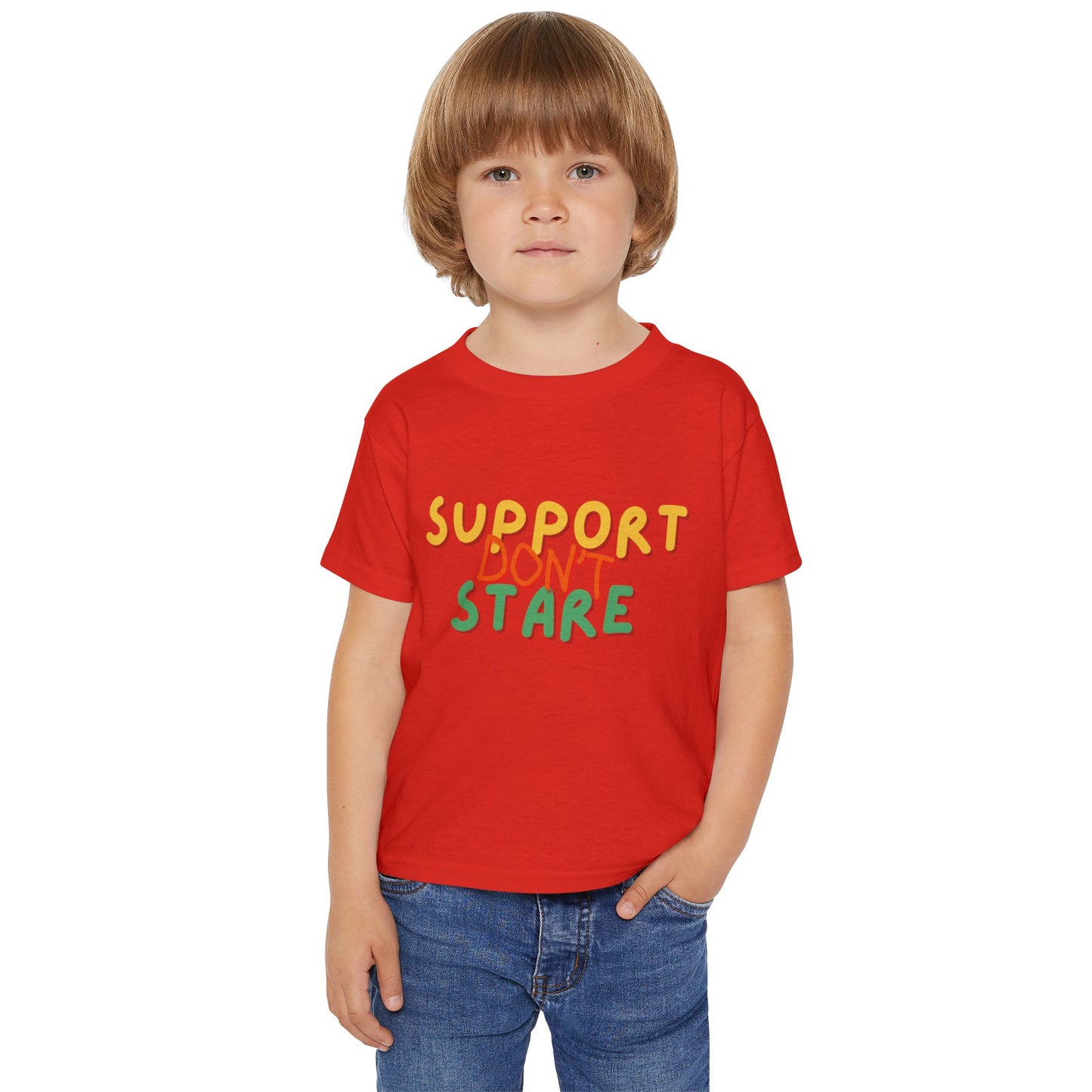 "Support Don't Stare" Toddler Awareness Tee - Fun, Empowering Design for Kids