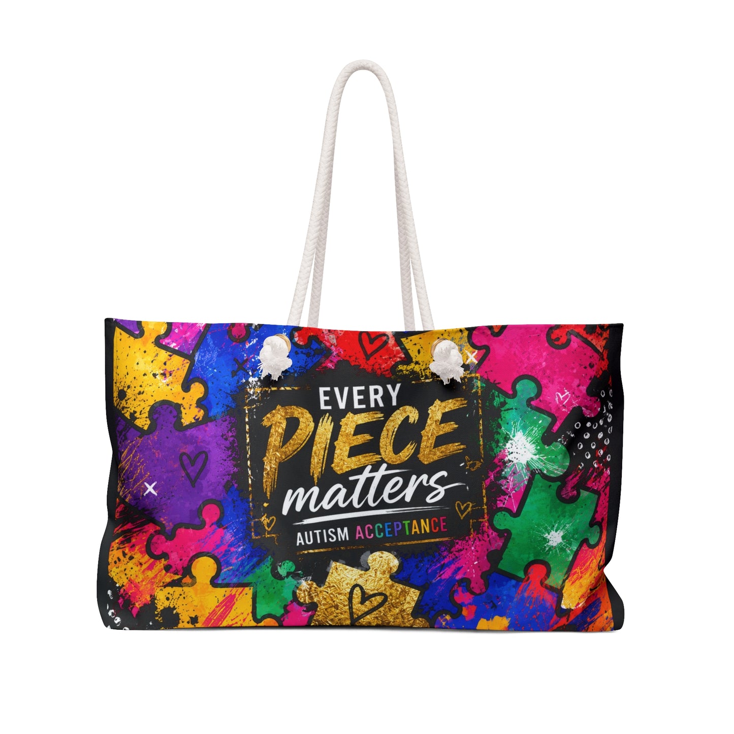 Every Piece Matters Autism Acceptance Tote Bag | Colorful Puzzle Piece Shoulder Bag | Autism Mom Gift | Neurodiversity Advocate Tote