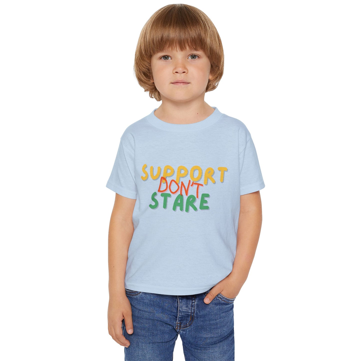 "Support Don't Stare" Toddler Awareness Tee - Fun, Empowering Design for Kids