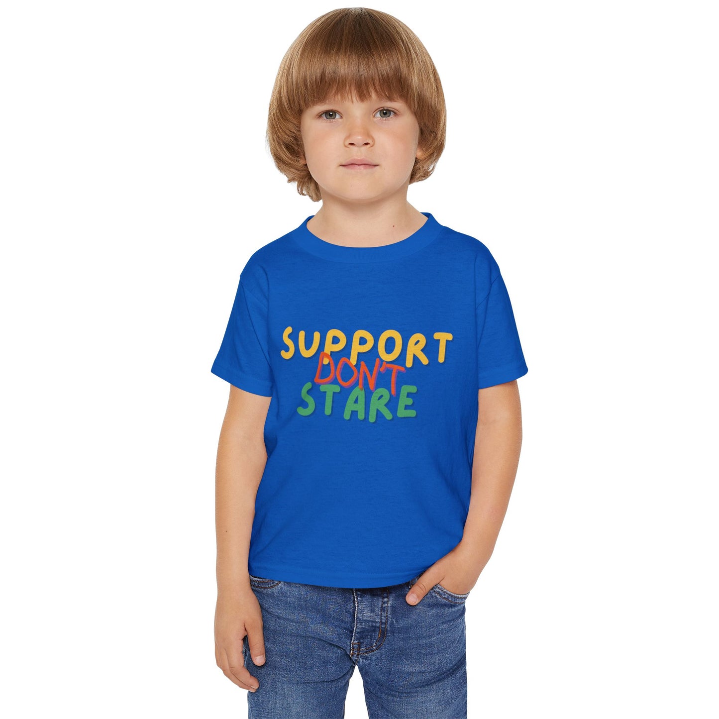 "Support Don't Stare" Toddler Awareness Tee - Fun, Empowering Design for Kids