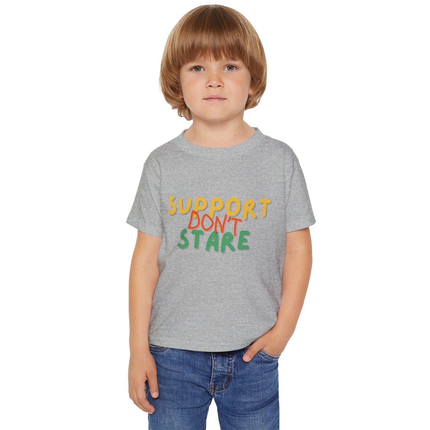 "Support Don't Stare" Toddler Awareness Tee - Fun, Empowering Design for Kids