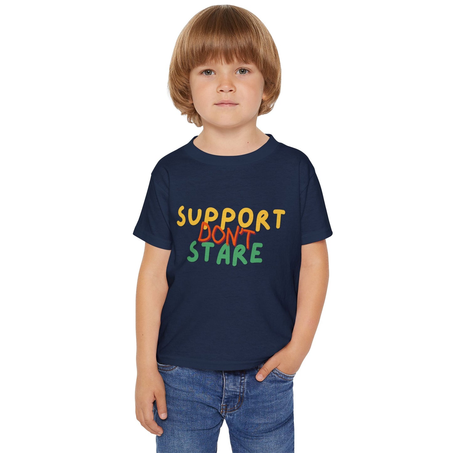 "Support Don't Stare" Toddler Awareness Tee - Fun, Empowering Design for Kids