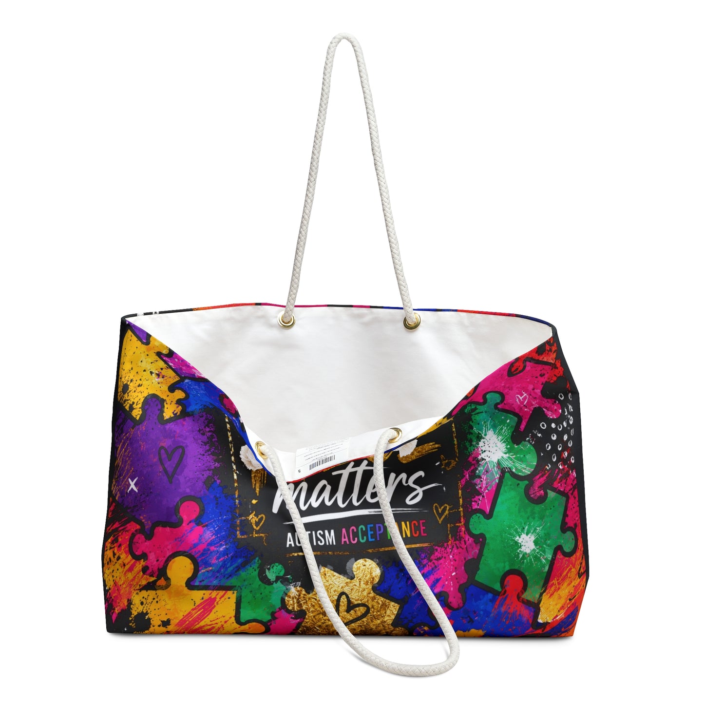 Every Piece Matters Autism Acceptance Tote Bag | Colorful Puzzle Piece Shoulder Bag | Autism Mom Gift | Neurodiversity Advocate Tote